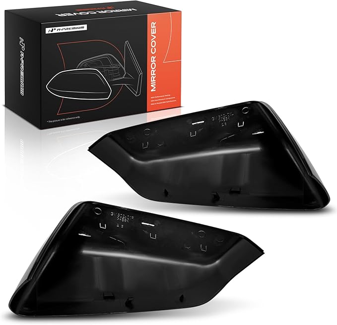 A-Premium 2 PCS Driver and Passenger Side Rearview Mirror Covers Caps - Compatible with Chevy Chevrolet Equinox & GMC Terrain, 2018 2019 2020 2021 2022 2023 2024 - Smooth Black