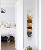 Boho Baseball Cap Hanger-1 Pack-Macrame Hat Organizer for Ball Caps Holder Over Door, Hat Rack for Wall, Cap Rack for Decorat