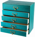 Small Wooden Drawers Rustic Desk Organizers and Accessories Wooden Storage Box with Drawers Desktop Storage Library Card Cata