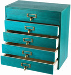 Small Wooden Drawers Rustic Desk Organizers and Accessories Wooden Storage Box with Drawers Desktop Storage Library Card Cata