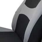 FH Group 3 Row Set 7 Seater Light & Breezy Flat Cloth Car Seat Covers, Combo Steering Wheel Cover & Seat Belt Pads, Airbag an