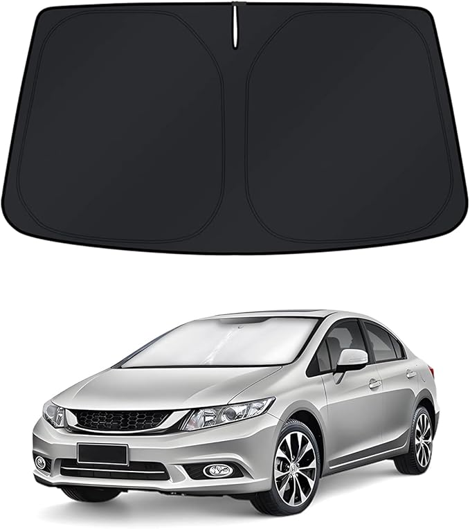 KUST Windshield Sun Shade for 2006–2009 2010 2011 Honda Civic Accessories Window Shade Sun Visor Cover Foldable Block UV Rays