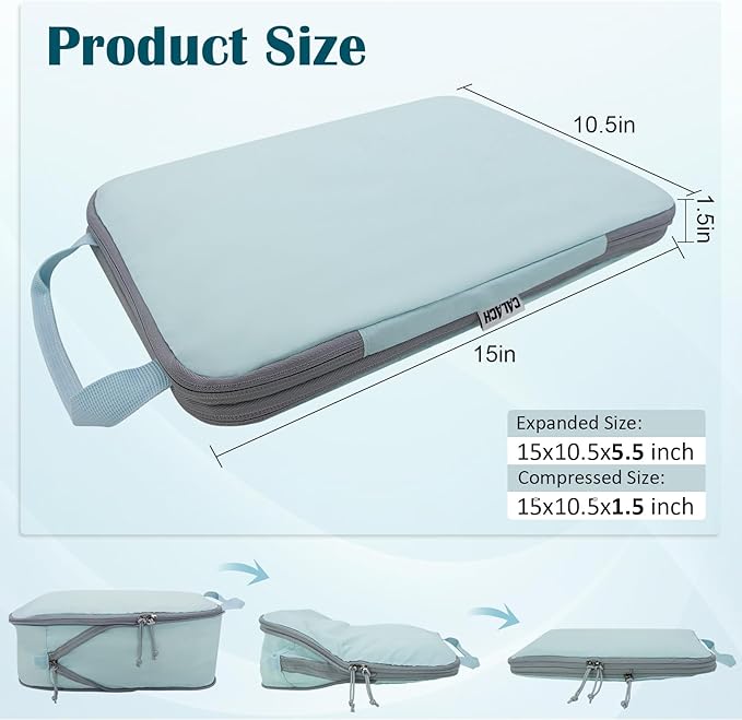 Compression Packing Cubes for Travel Accessories, 2 Set Compression Bags Travel Cubes for Packing Suitcase Luggage Organizer 