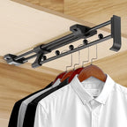 Heavy Duty Extendable Pull Out Closet Rod - Sliding Wardrobe Closet Rod for Increased Storage Space - Hanging Rod Ideal for C