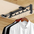 Heavy Duty Extendable Pull Out Closet Rod - Sliding Wardrobe Closet Rod for Increased Storage Space - Hanging Rod Ideal for C