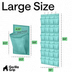 GORILLA GRIP Over the Door Shoe Organizer, 24 Large Breathable Mesh Pockets, Space Saving Hanging Storage Holder, Closet Rack