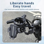 3-in-1 Stroller Cup Phone Holder Attachment, Universal Cup Holder with Adjustable Phone Mount, Double Cup Holder for Walker, 
