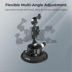 SMALLRIG 4.5" Suction Cup Mount with Ball Head Magic Arm, Camera Mount for DJI Osmo Action 5 Pro/4, for Insta360 x5, for Gopro 13/12,on Car Windshield or Window, Compatible with Action Cameras-5855