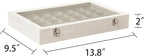 Frebeauty Velvet Jewelry Tray,35 Grid Jewelry Organizer with Clear Lid,Earring Holder Organizer Case with Clasp,Drawer Insert
