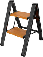 WOA WOA Step Ladder, Widening Pedals for Extra Balance, Lightweight Step Stool, Easy to Move Around, Foldable Ladder, Space S