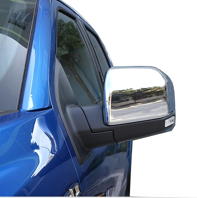 Keptrim for F150 Rearview Side Mirror Cover Trim for Ford F150 2015 2016 2017 2018 2019 2020, ABS Chrome, 2pcs