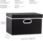 PRANDOM Foldable Storage Box with Lid [1-Pack] Fabric Collapsible Storage Bin Organizer Container Basket Cube with Cover for 