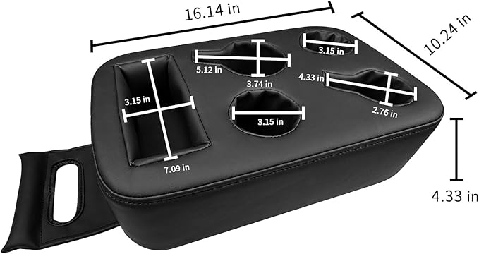 Xaido Car Back Seat Cup Holder, PU Leather Couch Sofa Bed Cup Holder Expander Tray, Boat Tray, Organizer for Trucks, Minivans
