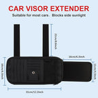 Car Sun Visor Organizer with Extendable Sunshade,Upgraded Version Multi-Pocket Visor Organizer Storage for Car/SUV/Truck with 13CD Holders,Sunglass Clip, Card Holder,Visor Accessories