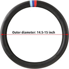 Cxtiy Steering Wheel Cover for BMW X1 X2 X3 X4 X5 X6 330i 530i 740i iX1 iX3 i4 i5 M3 M5 (Full Black, Standardized(14.5'-15'))