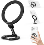 NEEWER Magnetic Phone Grip, Dual Side Magnet Cell Phone Ring Holder Stand Foldable Kickstand Portable Compatible with MagSafe iPhone Samsung Android for Car Mount Workout Gym Video Recording, PA140