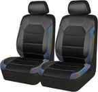 CAR PASS Leather Car Seat Covers Front Seats only, with Air Mesh Front Seat Covers Breathable, Cool Automotive Seat Covers 2 