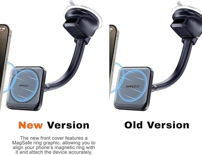 APPS2Car Magnetic Car Phone Holder, Compatible with MagSafe, Magnetic Phone Mount for iPhone 17 16 15 14 13 Series, Universal Magnet Phone Holder for Car