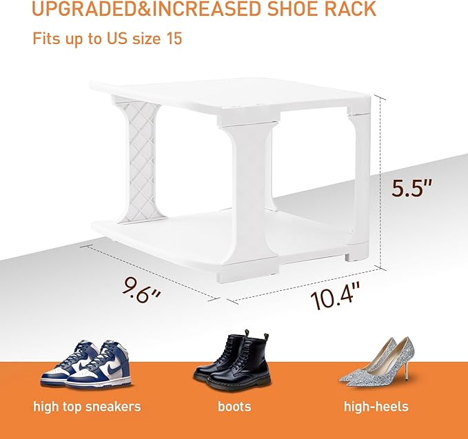 5 Tiers Shoe Rack Organizer for Closet Shoe Holder Storage Narrow Plastic Vertical, Free Standing Shoe Rack Shelf for Entrywa