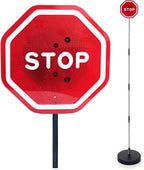 Parking Garage Flashing Stop Sign - Stop Sign, Adjustable Height Parking Assist, LED Garage Car Stop Indicator, 1-Pack