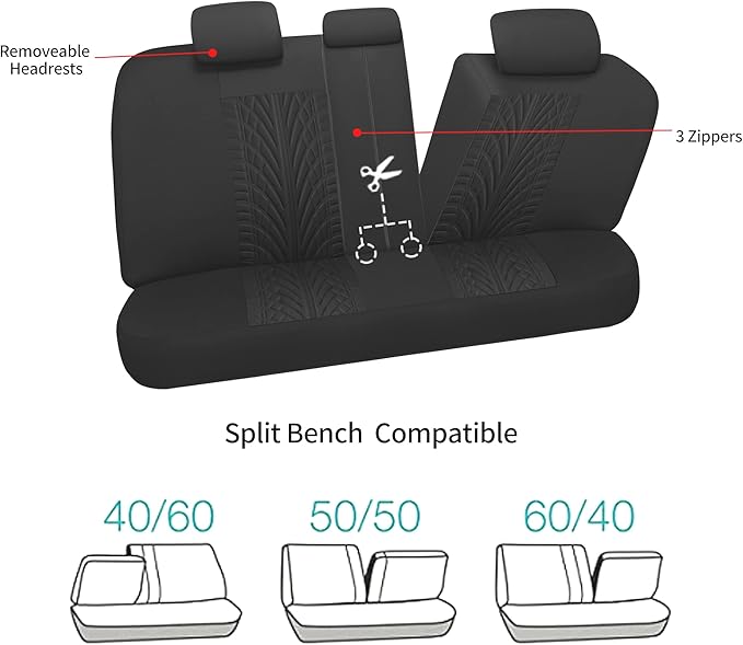 Pariitadin Car Seat Covers Full Set, Washable and Breathable Premium Cloth Automotive Vehicle Seat Cover for Car Interior, Un