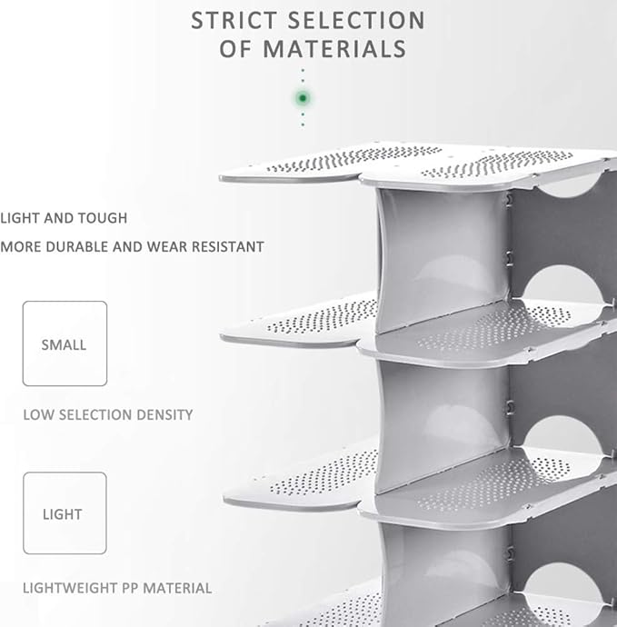 6-Tier Narrow Shoe Rack for Small Entryways, Space-Saving Adjustable Stackable Shelves, Free Standing Shoe Organizer for Clos