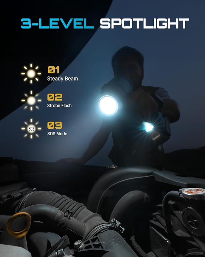 SEESII 3-in-1 Tire Inflator: Portable Air Compressor & Car Vacuum Cordless & Led Work Light with 2×2000mAh Batteries, 21V Tire Air Pump 150PSI w/Digital Gauge+Auto-Shutoff for Ball/Bike/Car/Home