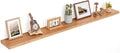 Floating Shelves for Wall Decor, 8" Deep Rustic Solid Elm Wood Floating Shelves Wall Mounted, Wall Shelves with Invisible Bra