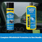 Rain-X Glass Care Bundle: 2-in-1 Glass Cleaner Plus Rain Repellent (18 oz) and Washer Fluid Additive (16.9 fl oz)