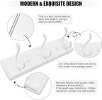 Badiano Wooden Coat Rack, Wall-Mounted Organizer for Closet, Entryway, Hallway, Foyer, Bedroom, Heavy Duty Double Hooks for H