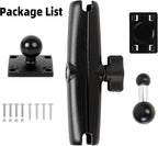 Heavy-Duty Truck Dash Mount for CarPlay Screen, Aluminum Alloy Long Arm & AMPS Square Plate Base, 360° Rotation