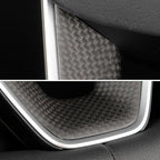 JSWAN Carbon Fiber Steering Wheel Panel Cover Fit for Tesla Refreshed Model 3 Highland Performance (2024+) Model Y Juniper (2025+) Steering Wheel Frame Trim Cover Accessories (Matte Plain Weave)