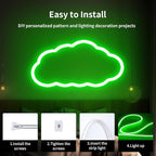 iNextStation 12V Green LED Strip Lights 16.4FT, Flexible Silicone Neon Rope Light with Power Adapter, Waterproof, Cuttable, Dimmable & Linkable, LED Lights Strip for Bedroom, Kitchen(with Plug)