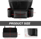 Car Handbag Holder Between Seats, Large Capacity Leather Organizer Auto Purse Holder with Tissue Box, Double-Sided Central Storage Bag Front Seat Barrier for Most Vehicles (Black)