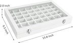 Vicoter Velvet Jewelry Tray 48 Compartments Jewelry Display Organizer with Transparent Cover Rings, Earrings, Necklaces, Pend