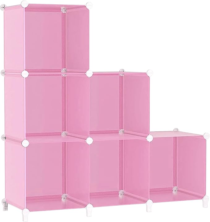 AWTATOS Cube Storage Organizer Protable Closet Organizers and Storage for Kids DIY Stackable 6 Cubes Storage Shelves Clothes 