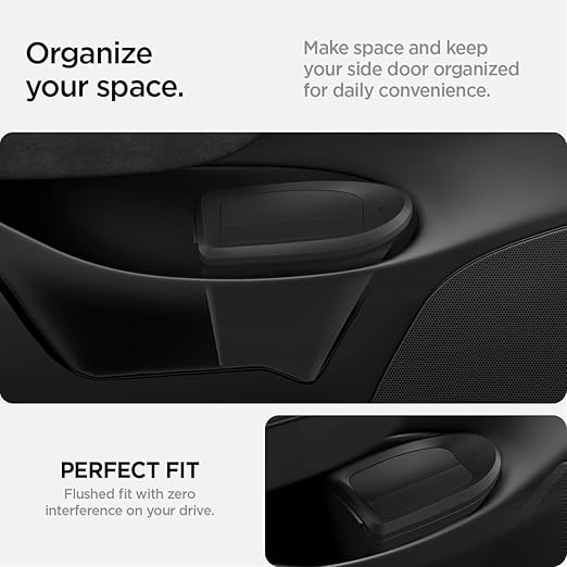 Spigen Door Pocket Car Trash Can [with Magnetic Lid] Waterproof Door Pocket Organizer for Legacy Tesla Model Y (2020-2024) [Not for New Model Y Juniper 2026/25] - Driver Side only