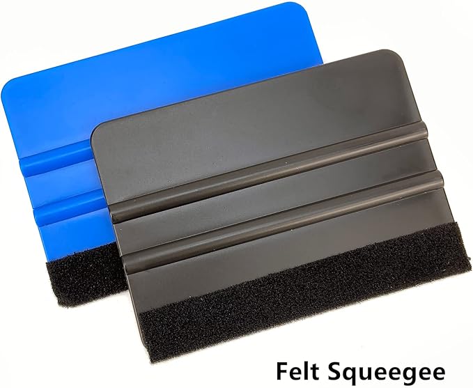 Umaki Automotive Vinyl Wraps Tools Tint Film Kit with 2 Pairs Vinyl Wrap Gloves, 4inch Felt Squeegee, Scraper, Edge Trimmer, Black Utility Vinyl Knife