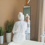 Foldable Full Length Mirror 2-in-1 Wall-Mounted or Tabletop Mirror, Portable Travel Mirror with Handle for Dance Home Bedroom