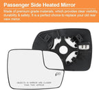 Senzeal Passenger Side Heated Mirror Glass Replacement with Blind Spot Mirror for Ford Edge 2015 2016 2017 2018 (Right Side)