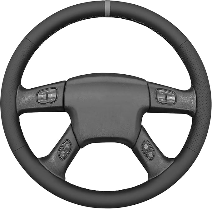MEWANT Steering Wheel Cover for Chevy Silverado 1500/2500 / 3500 2003-2006 / Silverado 1500 2500HD 3500 Classic/Trailblazer Hand-Stitched Microfiber Leather Steering Wheel Wrap