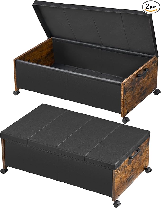 Under Bed Drawers on Wheels, XXXXL Size, UnderBed Storage with Wheels, Wooden Under Bed Storage, Heavy Duty, Patented Design