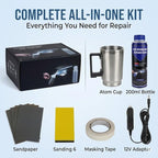 Car Headlight Lens Polish & Scratch Repair Kit, Automotive Headlamp Clarifying Tool with Atomizing Cup, 12V Power Cord and Sa