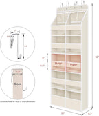 Univivi 6-Shelf Baby Door Storage Over Door Fabric Hanging Organizer with 10 Deep Pockets and 4 Small PVC Pockets Wall Mount 