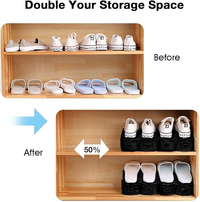 Neprock Closet Shoe Organizer,Shoe Storage Organizer Shoe Rack for Closet Organization,Shoe Slots Organizer De Zapatos Shoe H