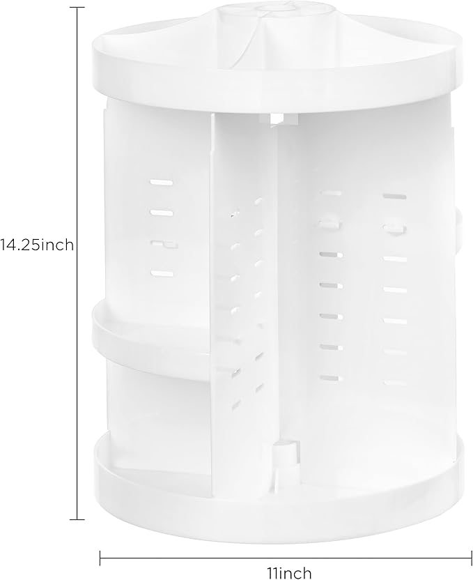 HBlife Extra Large 360 Rotating Makeup Organizer Adjustable Carousel Large Capacity Revolving Perfume Organizer Skincare Orga