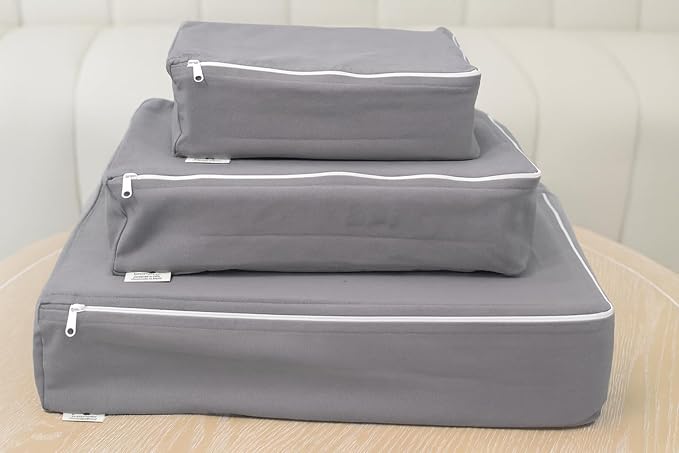 SMALL Packing Cubes – Cotton Canvas, Washable, Reusable, Closet and Travel Organizers (10"x7"x3") with Durable YKK Zippers fo