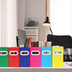 Collapsible File Organizer Box with Handle – Cardboard Hanging File Folder Storage Crate for Desk, Office, School, or Home – 