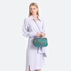 Yeiotsy Travel Cosmetic Bag for Women – Polka Dot Makeup Bag Organizer & Hanging Toiletry Bag