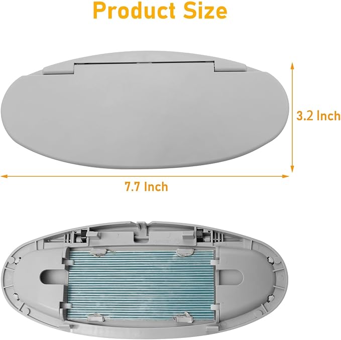 Sun Visor Mirror Cover Compatible with Mini Cooper & Cooper S R55 Clubman 2008-2013/R56 Hatchback 2007-2013/R60 Countryman 2011-2014,1PC Sun Visor Vanity Mirror Replacement for Left/Right,Gray